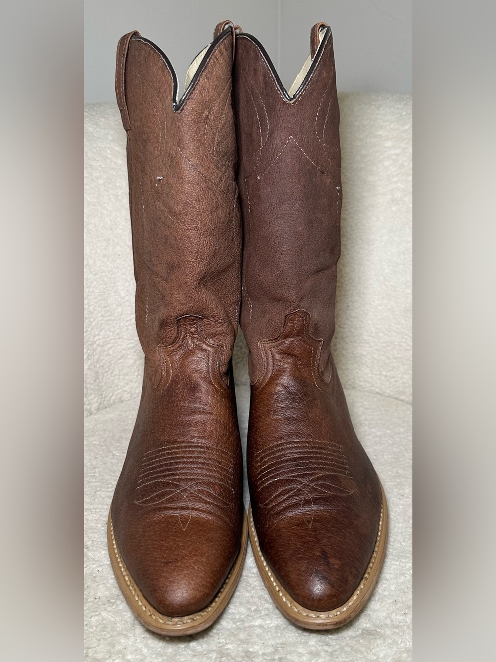 Dingo Vintage 80”s Men’s Brown Leather Western Cowboy Boots Western Bohemian 10 - Picture 3 of 11